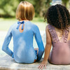 girls dusk blue eyelet rashguard one piece - One Pieces - 2