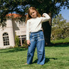 girls cream ruffle pointelle long sleeve shirt - T-Shirts - 2