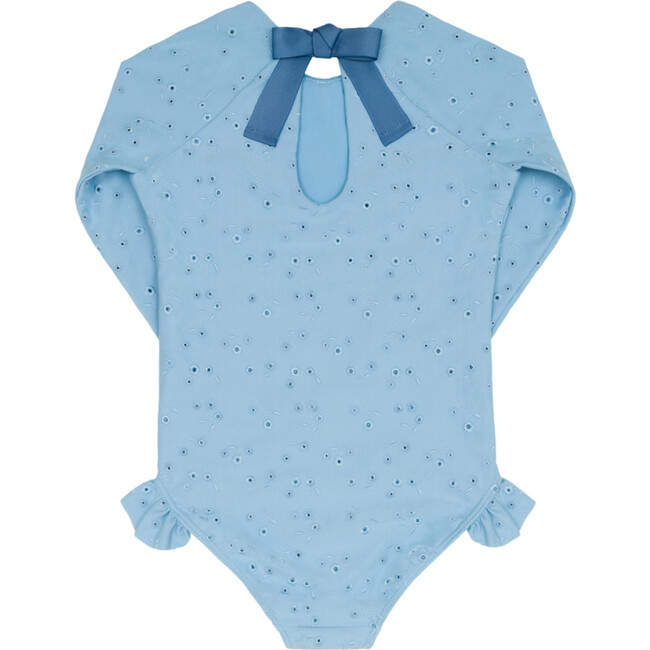 girls dusk blue eyelet rashguard one piece - One Pieces - 5