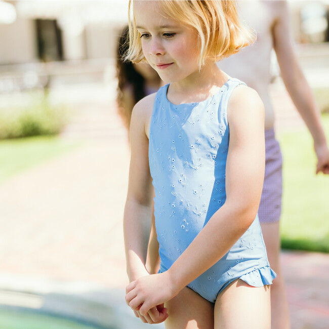 girls dusk blue eyelet ballerina one piece - One Pieces - 6