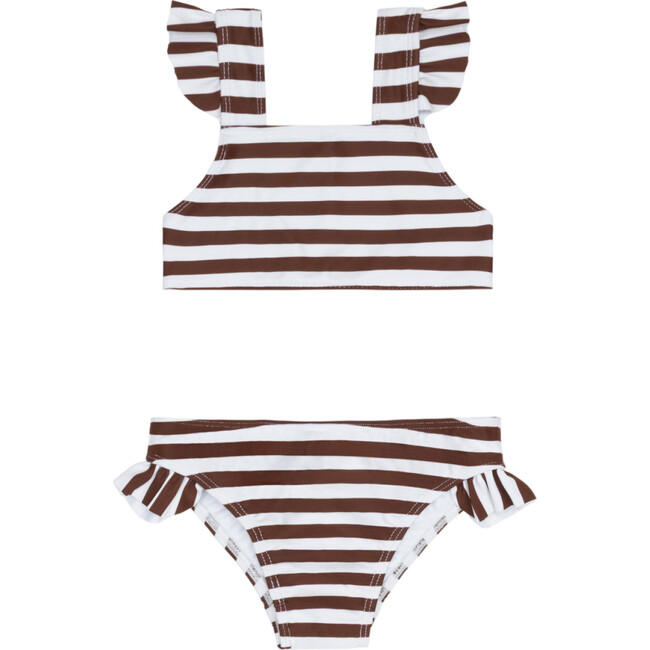 girls cocoa stripe tie back bikini
