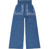 girls chambray embroidered pant - Pants - 1 - thumbnail
