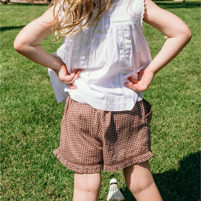 girls cocoa gingham ruffle shorts - Shorts - 3