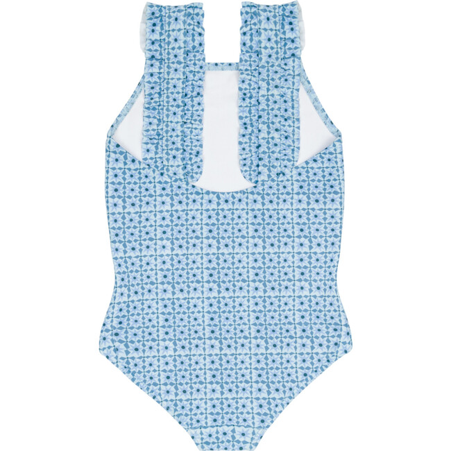 girls azul tile ruffle strap one piece - One Pieces - 6