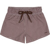 boys cocoa gingham boardie - Swim Trunks - 1 - thumbnail