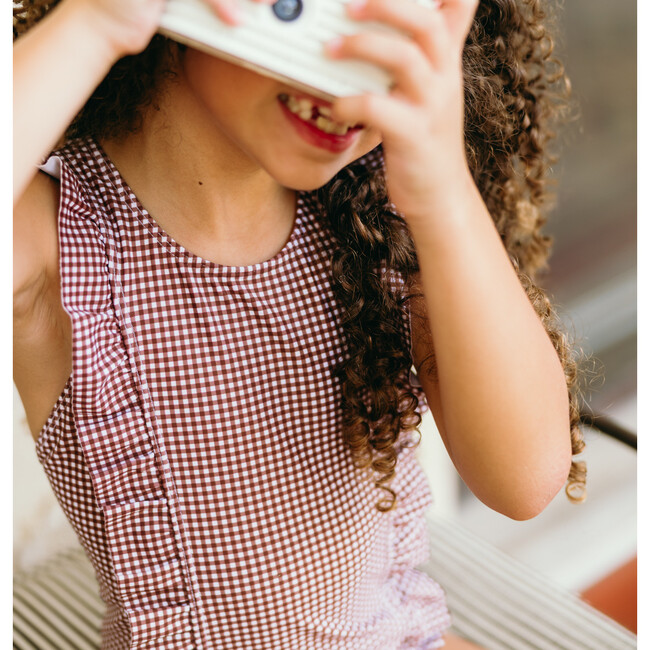 girls cocoa gingham ruffle one piece - One Pieces - 6