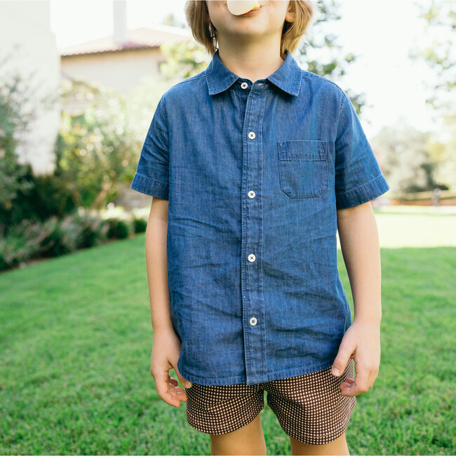 boys chambray short sleeve button down shirt - Button Downs - 5