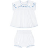 baby girls white embroidered top and bloomer set - Mixed Apparel Set - 1 - thumbnail