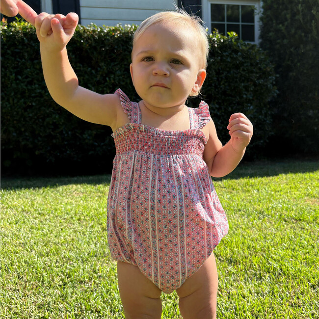 baby girls rosa vine smocked bubble romper - Rompers - 2