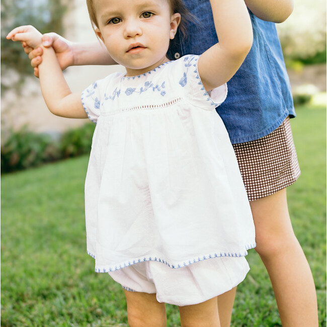 baby girls white embroidered top and bloomer set - Mixed Apparel Set - 2