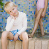 boys azul tile boardie - Swim Trunks - 3