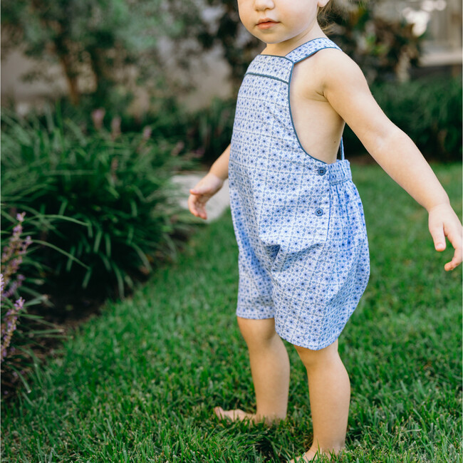 baby azul tile short overall - Overalls - 2