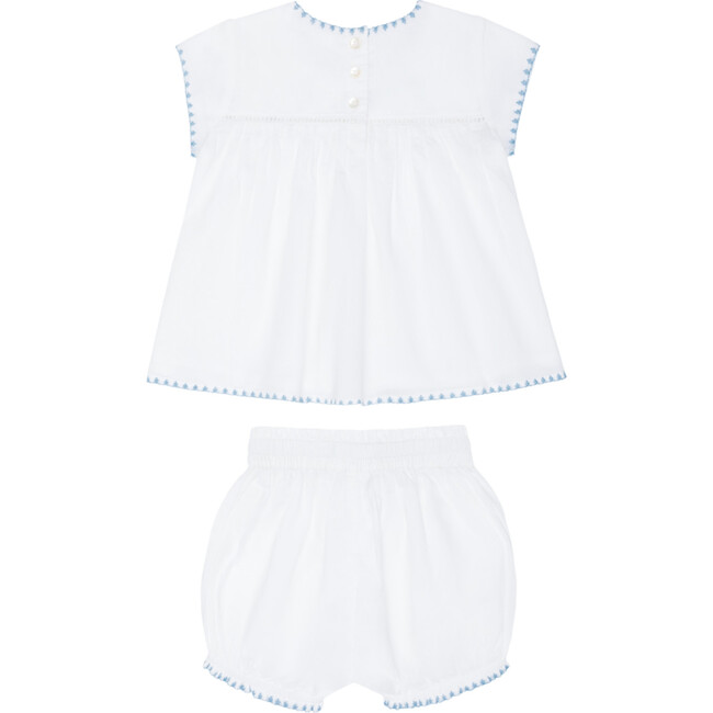 baby girls white embroidered top and bloomer set - Mixed Apparel Set - 6