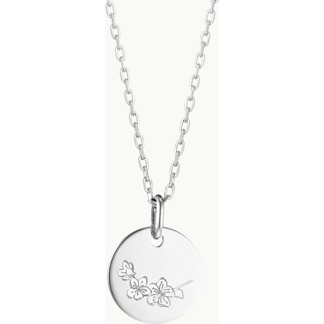 Personalized Birth Flower Necklace, Sterling Silver