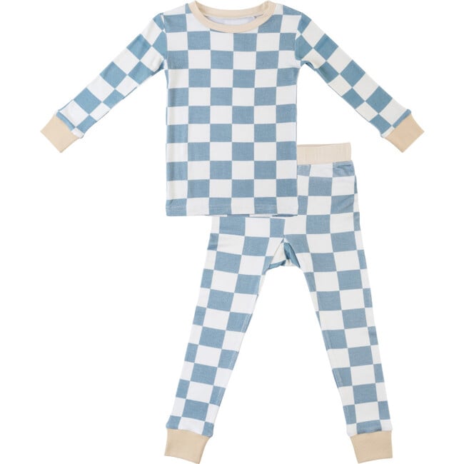 Toddler/Kids Bamboo Pajamas , Blueberry Checkerboard