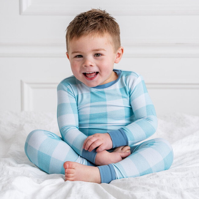 Toddler Bamboo Pajamas, Blue Gingham
