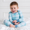 Toddler Bamboo Pajamas, Blue Gingham - Pajamas - 2 - thumbnail