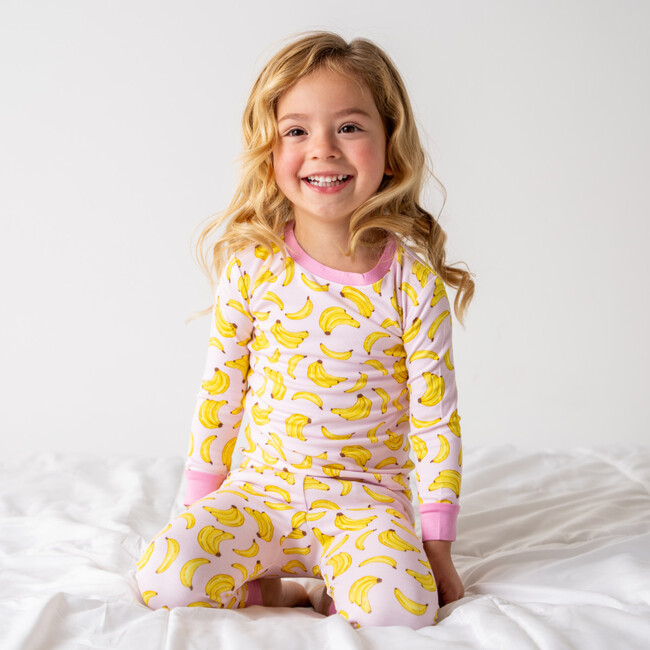 Toddler Bamboo Pajamas, Banana Pink
