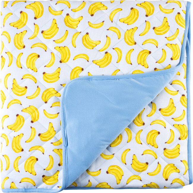 Toddler Bamboo Blanket, Banana Blue - Blankets - 1