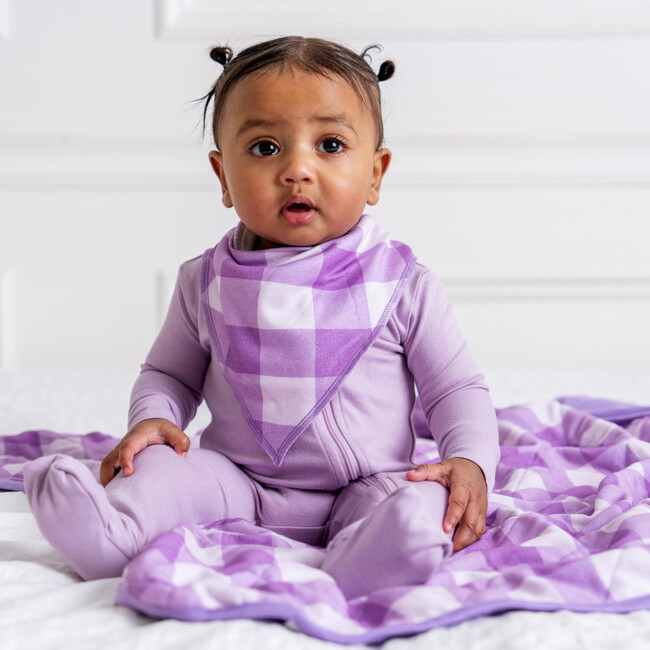 Dream Bandana Bib, Purple Gingham