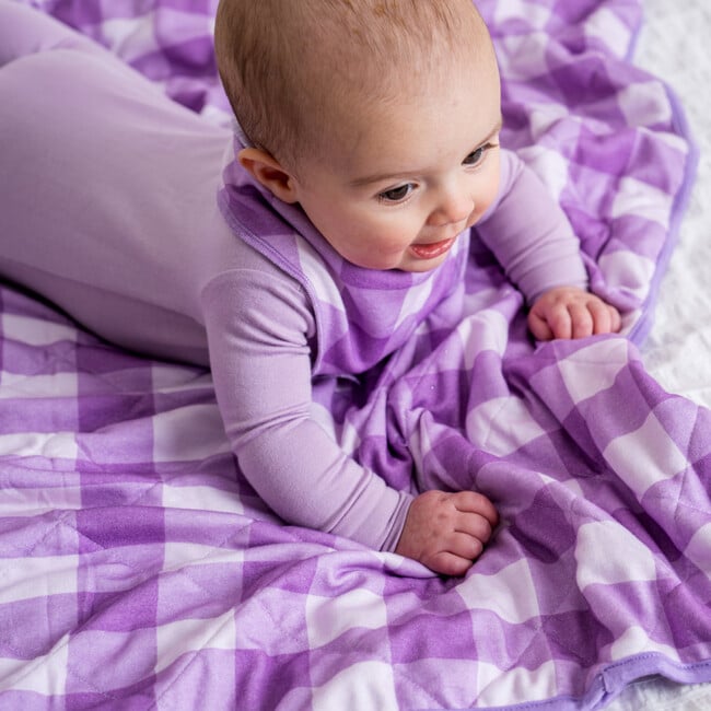 Dream Baby Blanket, Purple Gingham