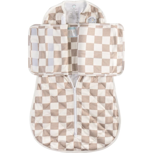 Bamboo Classic Swaddle (Non-weighted), Oat Latte Checkerboard - Swaddles - 1