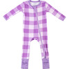 Baby Bamboo Pajamas w/ DreamCuffs®, Purple Gingham - Footie Pajamas - 1 - thumbnail