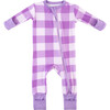 Baby Bamboo Pajamas w/ DreamCuffs®, Purple Gingham - Footie Pajamas - 4 - thumbnail