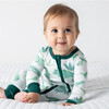 Baby Bamboo Pajamas w/ DreamCuffs®, Dino Green - Footie Pajamas - 2 - thumbnail