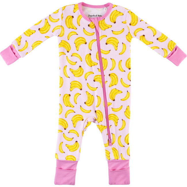 Baby Bamboo Pajamas w/ DreamCuffs®, Banana Pink - Footie Pajamas - 1
