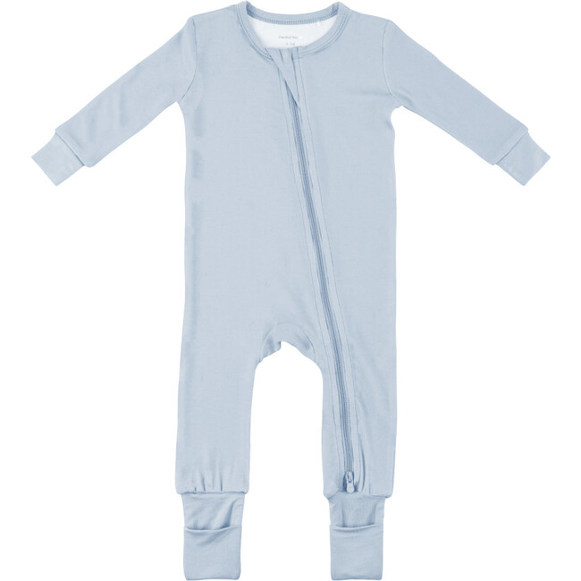 Baby Bamboo Pajamas W/ DreamCuffs®, Sky Blue - Footie Pajamas - 2