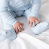 Baby Bamboo Pajamas W/ DreamCuffs®, Sky Blue - Footie Pajamas - 4