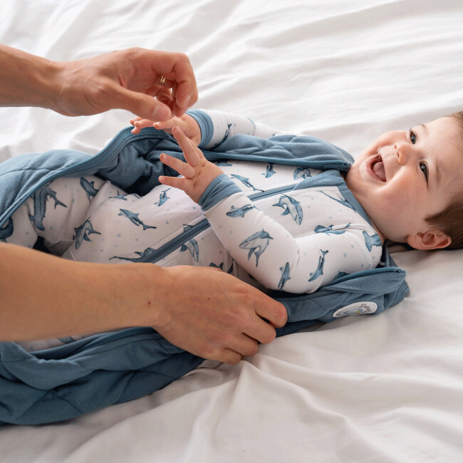 Baby Bamboo Pajamas W/ DreamCuffs®, Shark - Footie Pajamas - 4