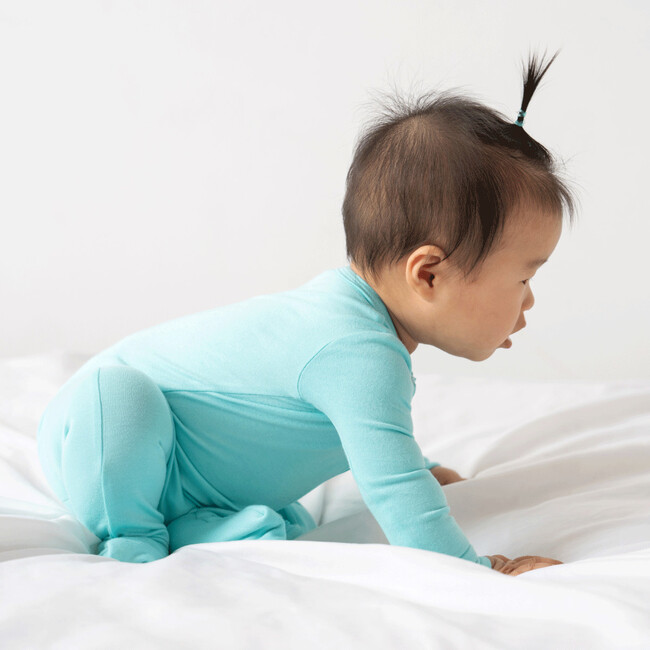 Baby Bamboo Pajamas W/ DreamCuffs®, Sea Green - Footie Pajamas - 4