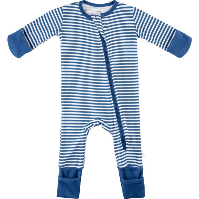Baby Bamboo Pajamas W/ DreamCuffs®, Navy Stripe