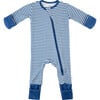 Baby Bamboo Pajamas W/ DreamCuffs®, Navy Stripe - Footie Pajamas - 1 - thumbnail