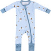 Baby Bamboo Pajamas W/ DreamCuffs®, Blue Bees - Footie Pajamas - 1 - thumbnail