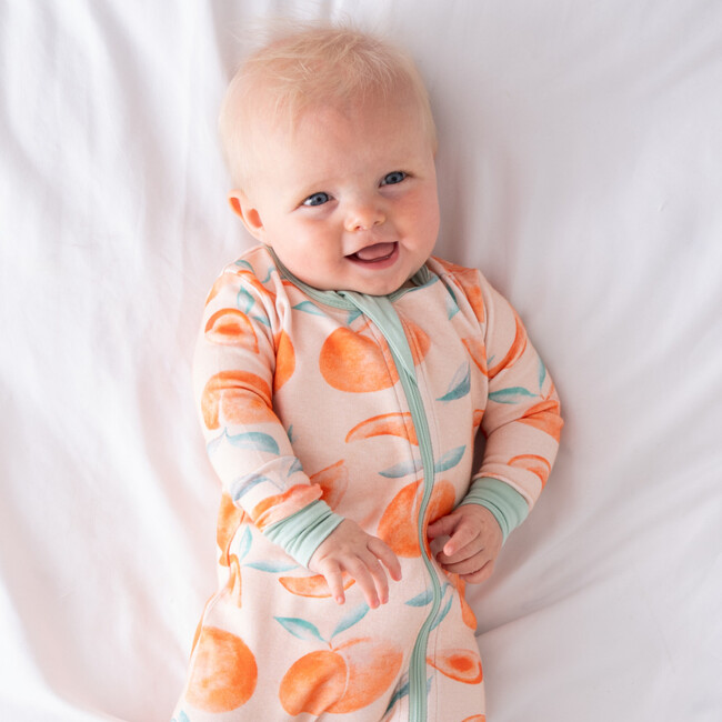 Baby Bamboo Pajamas W/ DreamCuffs®, Fresh Peach - Footie Pajamas - 4
