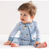 Baby Bamboo Pajamas W/ DreamCuffs®, Blue Bees - Footie Pajamas - 3 - thumbnail