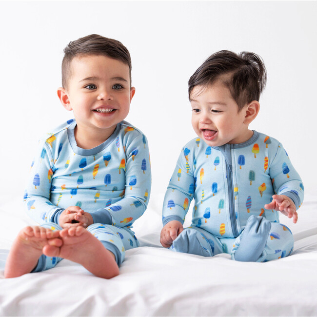 Baby Bamboo Pajamas W/ DreamCuffs®, Blue Popsicle - Footie Pajamas - 5
