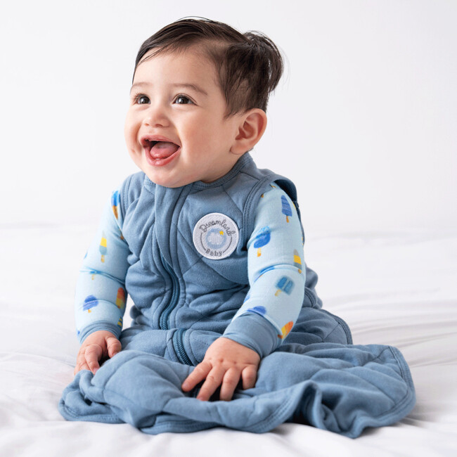 Baby Bamboo Pajamas W/ DreamCuffs®, Blue Popsicle - Footie Pajamas - 6