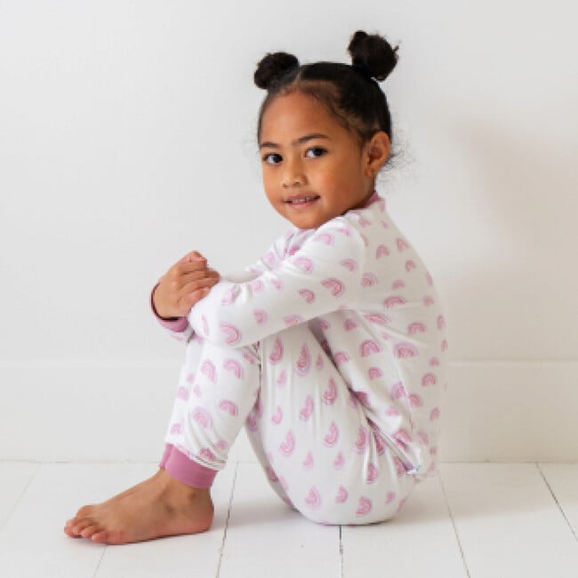 Toddler Bamboo Pajamas, Pink Rainbow