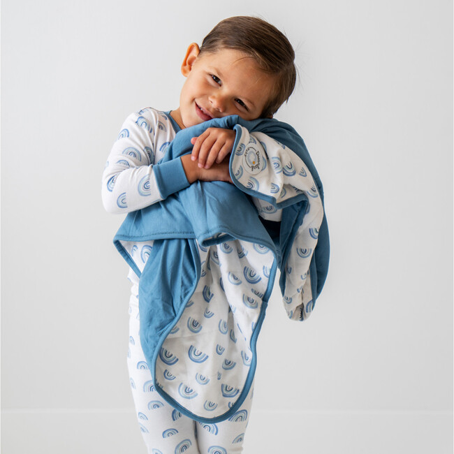 Toddler Bamboo Pajamas, Blue Rainbow