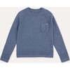 Merino Cashmere  Crew Neck Sweater, Blue Denim - Sweaters - 1 - thumbnail