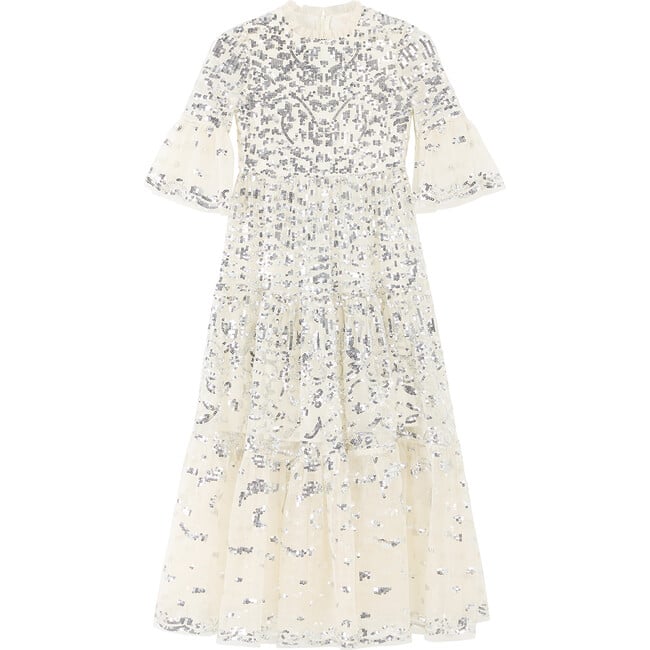 Tabitha Sequin Maxi Dress, Crème - Dresses - 1