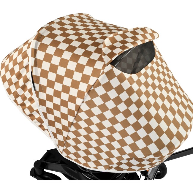 Stroller Canopy, Chestnut Check - Stroller Accessories - 4