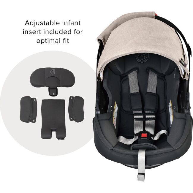 Jog, Lounge & Ride Travel System, Black/Melange Flax - Travel Systems - 3