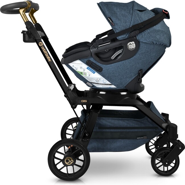 Stroll & Ride Travel System, Black Luxe/Melange Navy - Travel Systems - 5