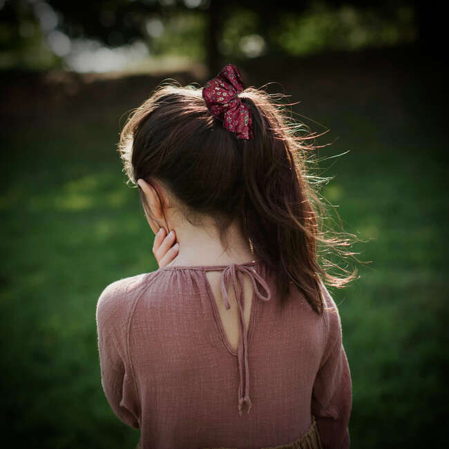 LuluLuvs Scrunchies, Liberty of London Burgundy/Pink/Black Florals Bundle Set - Scrunchies - 2