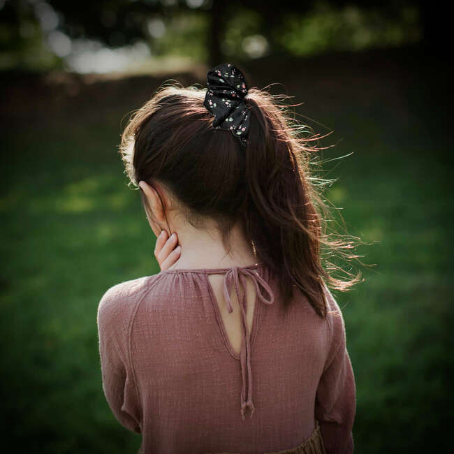 LuluLuvs Scrunchies, Liberty of London Burgundy/Pink/Black Florals Bundle Set - Scrunchies - 4